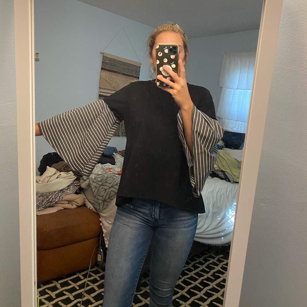 Black top with flows sleeves